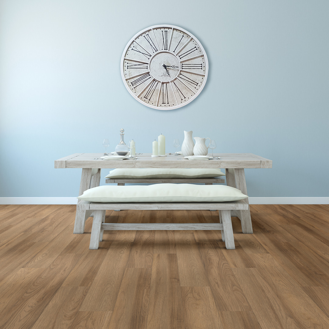 table on top of bethany maple floors