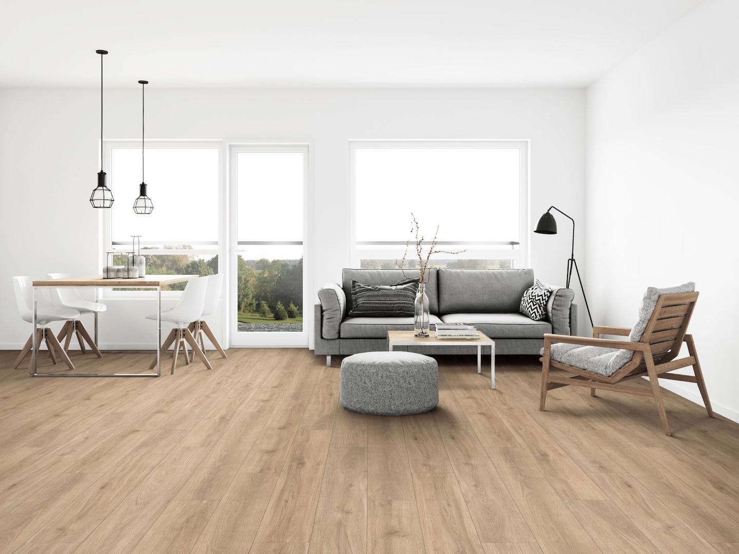 room with maydel oak flooring